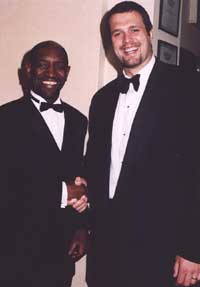 Ian with Martin&nbsp;Bayfield after a successful sporting function.
