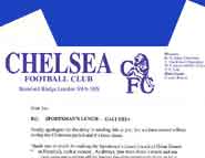 Chelsea Football Club letter